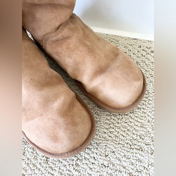 Ugg Australia Alber boots tall full zip brown suede sheepskin winter fall boot 9 - Picture 4 of 15